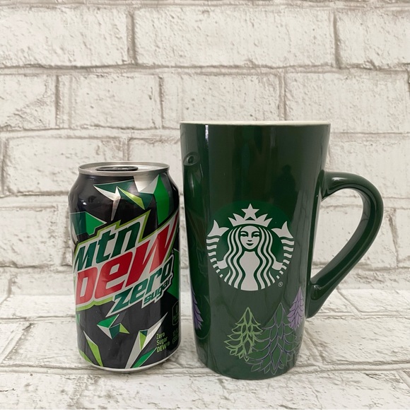 2020 STARBUCKS Tall Green Holiday Pine Trees Ceramic Coffee Mug 16fl.oz - Picture 14 of 16